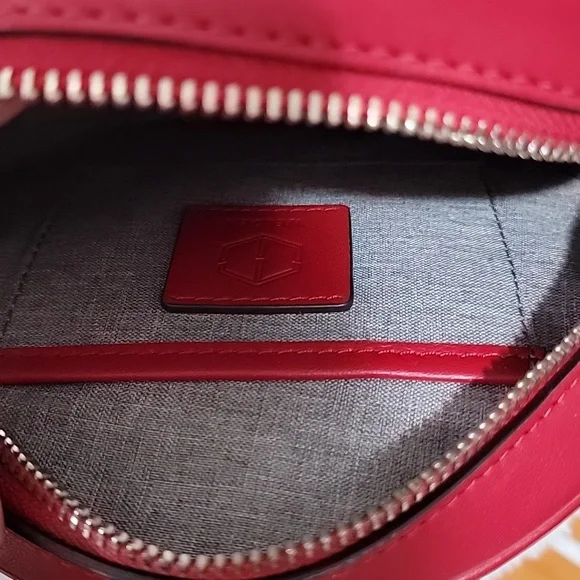 Welden Meridian Crossbody Circle Bag - Red Leather Gold Hardware EUC